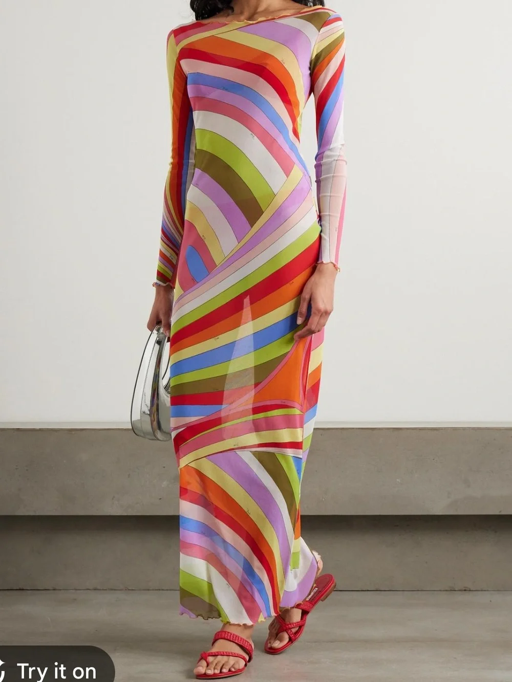 Emilio Pucci Iride Mesh Tulle Maxi Dress Size IT 42/ US 6